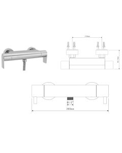 BARI EXPOSED THERMOSTAIC SHOWER VALVE CHROME