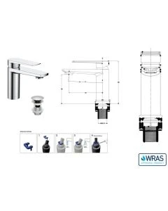 BARI MONOBLOC BASIN MIXER CHROME