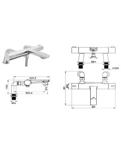 BARI THERMOSTATIC BATH SHOWER MIXER CHROME