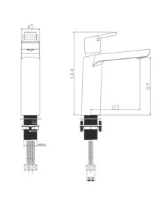 LIVORNO MONOBLOC BASIN MIXER CHROME