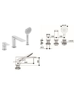 LIVORNO SINGLE LEVER BATH MIXER CHROME