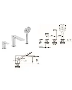 LIVORNO SINGLE LEVER BATH MIXER CHROME