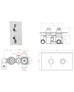 LIVORNO 2 WAY THERMOSTATIC SHOWER VALVE CHROME