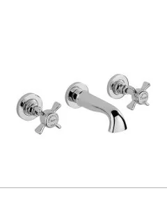 CHURCHMAN 3 HOLE WALL MOUNTED BASIN MIXER CHROME