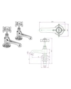 KENSINGTON LEVER BATH TAPS CHROME 