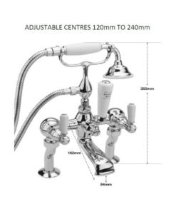 KENSINGTON LEVER BATH SHOWER MIXER & KIT CHROME 