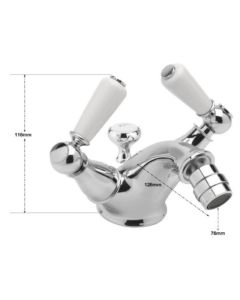 KENSINGTON LEVER MONOBLOC BIDET MIXER CHROME 