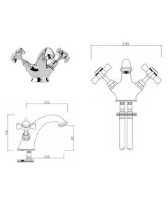 CHURCHMAN MONOBLOC BASIN MIXER CHROME