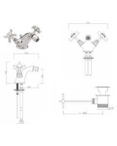CHURCHMAN MONOBLOC BIDET MIXER CHROME
