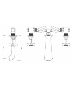 CHURCHMAN WALL MOUNTED 3 HOLE BATH FILLER CHROME