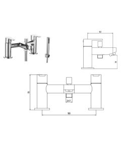 PLAZA BATH SHOWER MIXER & KIT CHROME