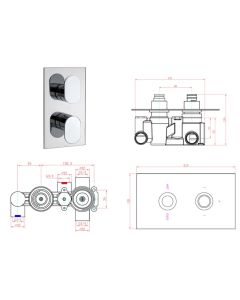 PLAZA 2 WAY THERMOSTATIC SHOWER VALVE CHROME