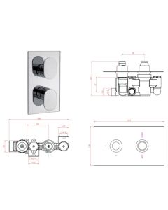 PLAZA CONCEALED THERMOSTATIC SHOWER VALVE CHROME