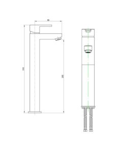 PLAZA EXTENDED MONOBLOC BASIN MIXER CHROME