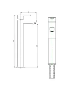 PLAZA EXTENDED MONOBLOC BASIN MIXER CHROME