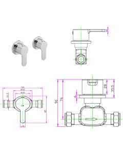 PLAZA WALL MOUNTED SIDE VALVES CHROME