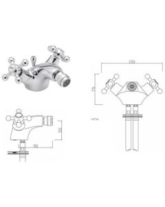 FANTASY MONOBLOC BIDET WITH P.U.W CHROME