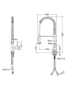 Pull Out Spray Kitchen Sink Mixer Chrome