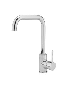 Side Lever L Spout Kitchen Sink Mixer Chrome