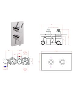 ERGO CONCEALED 2 WAY THERMOSTATIC SHOWER VALVE CHROME