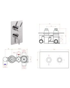 ERGO CONCEALED 2 WAY THERMOSTATIC SHOWER VALVE CHROME