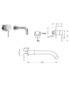 ERGO LEVER WALL MOUNTED BASIN MIXER CHROME