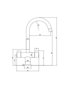 Twin Round Handle Monobloc Kitchen Sink Mixer Chrome