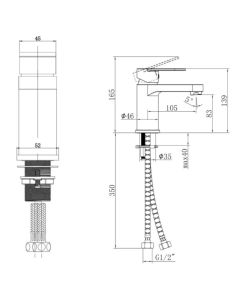 METRO MONOBLOC BASIN MIXER CHROME