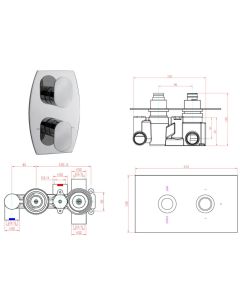 METRO 2 WAY THERMOSTATIC SHOWER VALVE CHROME