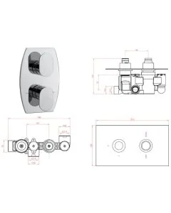 METRO CONCEALED THERMOSTATIC SHOWER VALVE CHROME