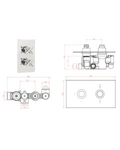 AVANT WALL 3 HOLE MOUNTED BASIN MIXER CHROME