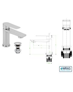 BARI CLOAKROOM MONOBLOC BASIN MIXER CHROME