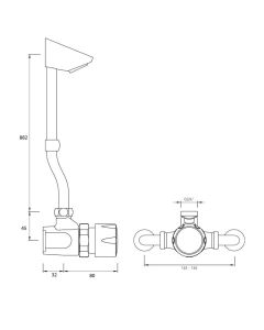 Timed Flow Temperature Adjustable Manual Shower Valve VR Shower Head