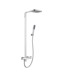 Urban Thermostatic Shower Mixer with Handset and Two Function Overhead Rainshower