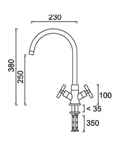 Bristan Tangerine Easyfit Twin Handle Sink Mixer