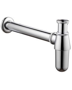 Traditional Chrome Bottle Trap and Pipe