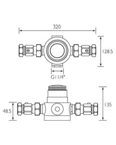 28mm Thermostatic Mixing Valve