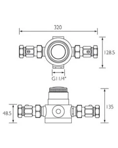 28mm Thermostatic Mixing Valve