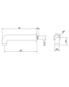 Union Bath Spout Brushed Black Chrome Finish