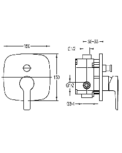 Urban Manual Shower Valve with Diverter