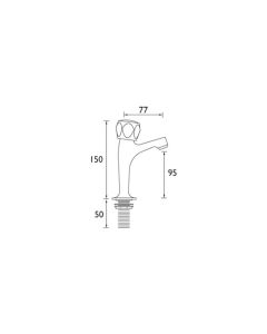 Club High Neck Pillar Kitchen Taps with Metal Heads (Pair)