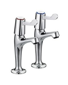 Value Lever High Neck Pillar Taps 6 Inch Levers