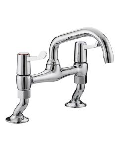 Value Lever Pillar Bridge Sink Mixer