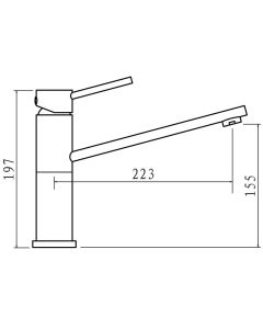 Velorum Top Lever Mixer With Swivel Spout Chrome
