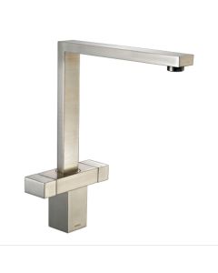Versare Square Kitchen Mixer Tap Brushed Steel