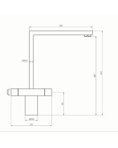 Versare Square Kitchen Mixer Tap Brushed Steel