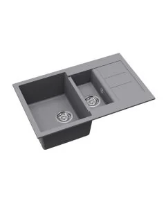 Vesta Compact 1.5 Bowl and Drainer Steel