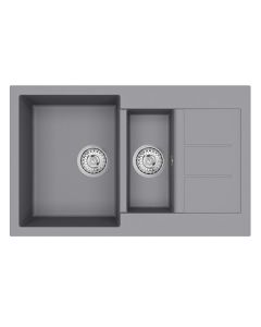 Vesta Compact 1.5 Bowl and Drainer Steel