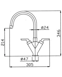 Vitro Monobloc Kitchen Mixer Tap