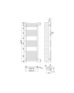 JTP VOS 1200 x 400 Straight Towel Rail Brushed Brass